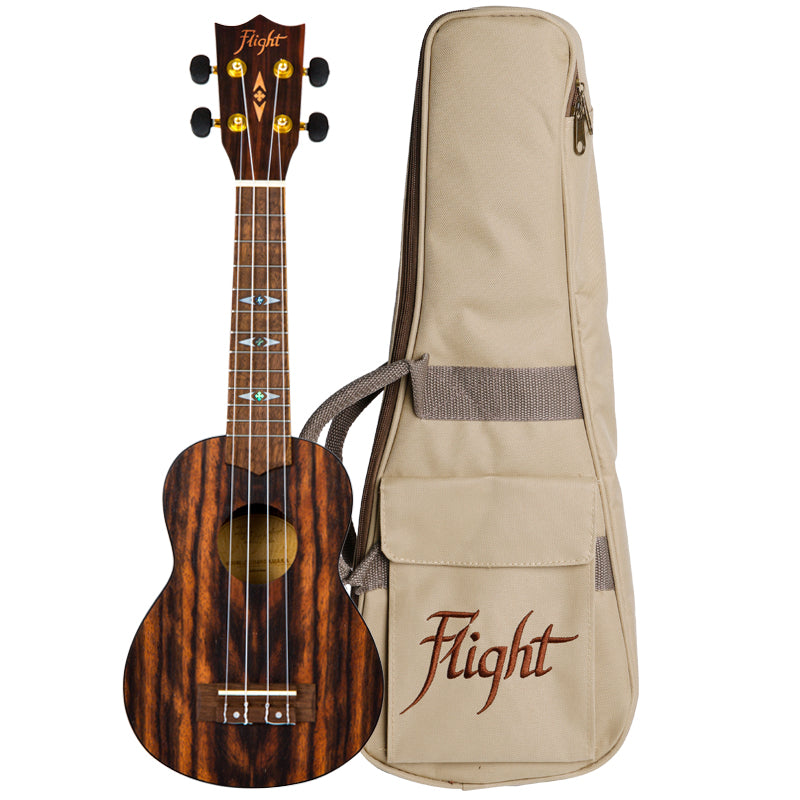 This is NOT your father’s ukulele! The DUS460 is a premium soprano  ukulele made from laminate amara wood, a species of evergreen tree that is native to the rainforests of South America. Flight DUS460 Soprano Ukulele Amara with Bag and Free Shipping