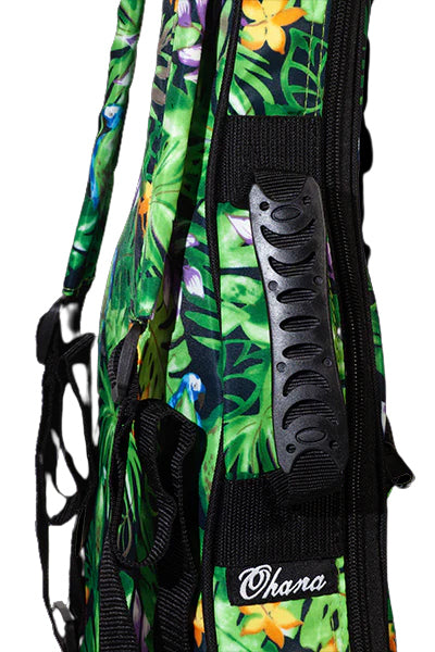 MK-CS/GRN Green Concert Shark Ukelele Includes Gigbag Floral Print, Padded with Backpack Straps