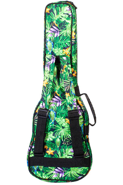 KA-MRT-RED-S Adobe Red Watercolor Meranti Soprano Ukulele Includes Gigbag Floral Print, Padded with Backpack Straps