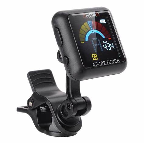 AT-102 Clipon Tuner USB Rechargeable Clip on Headstock Tuner Ukulele plus more