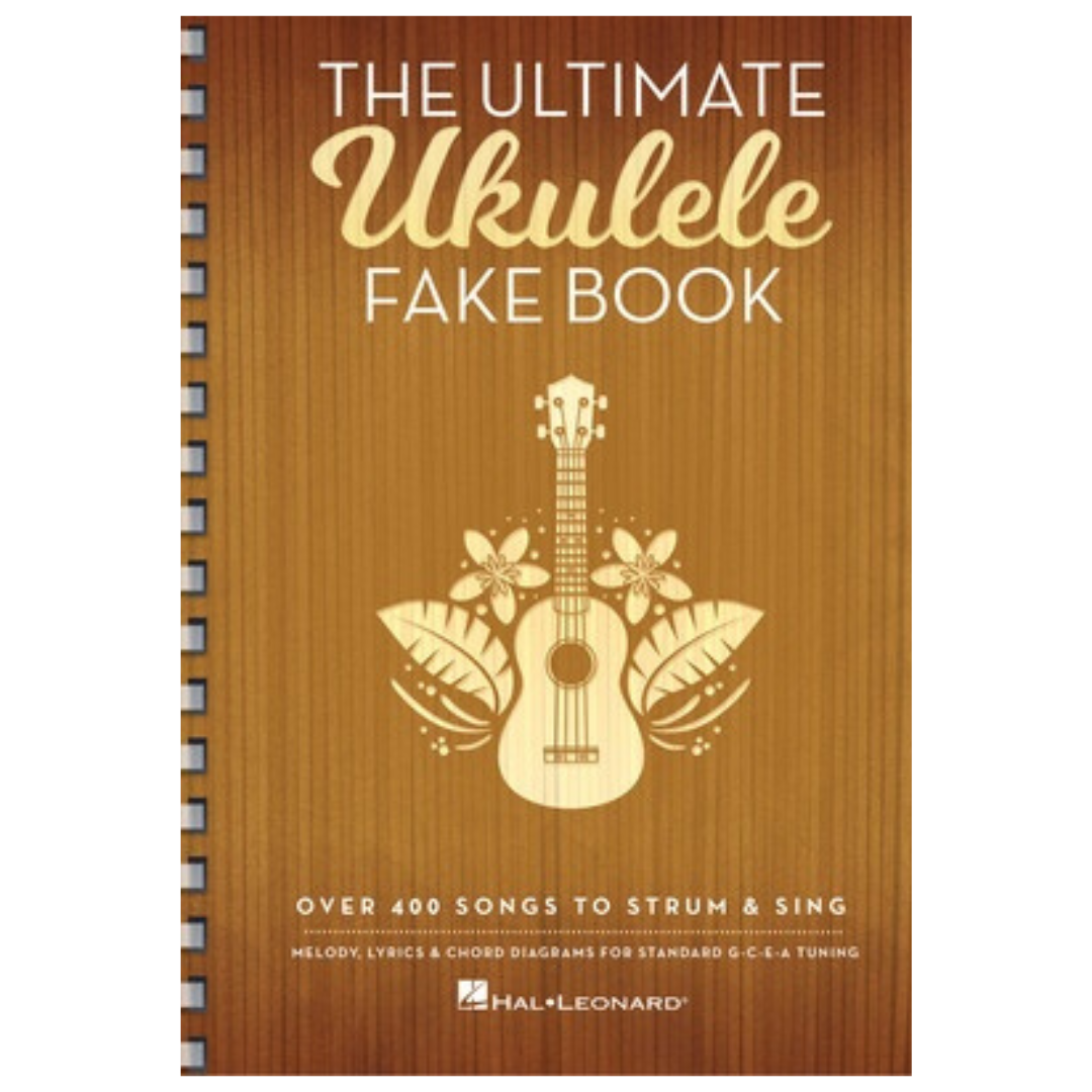 Ultimate Fake Book 4th Edition cover with 400 songs for ukulele, guitar, and piano players.