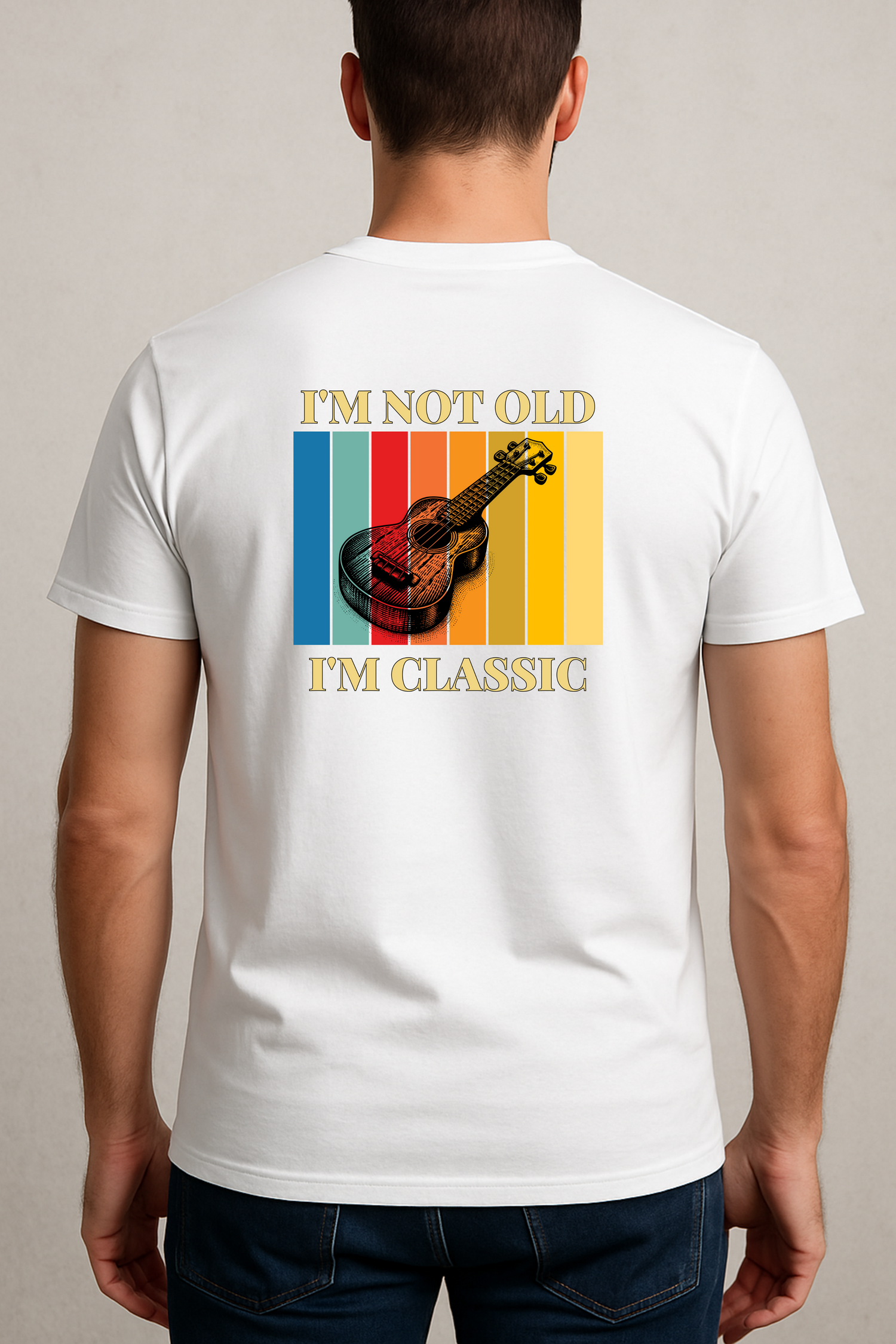 I’m Not Old I’m Classic T-Shirt – Unisex Vintage Musician Tee, Funny Ukulele Shirt, Gift for Music Lovers, Cotton Retro Jam Session Top
