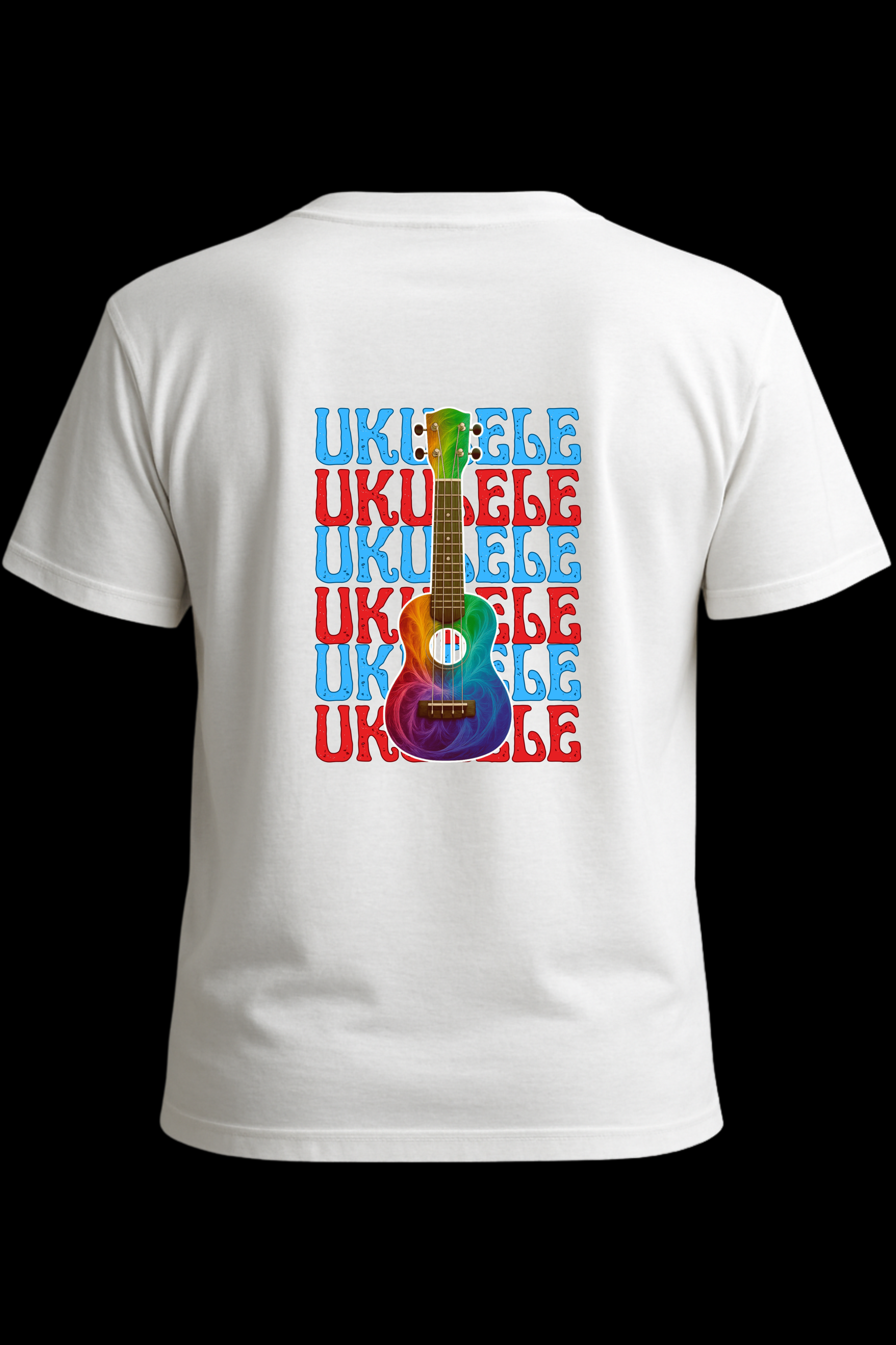 Ukulele Ukulele Ukulele T-Shirt – Minimalist Chrome Design for Music Lovers