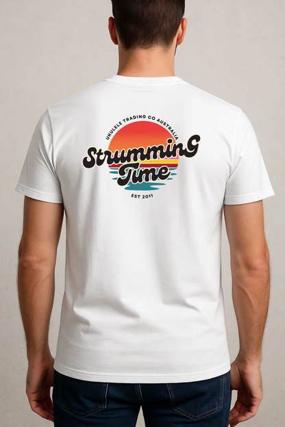 Strumming Time T-Shirt – Ukulele Player Tee, Music Lover Gift, Festival Music Shirt, Music Teacher Apparel, Unisex Fit, Made to Order