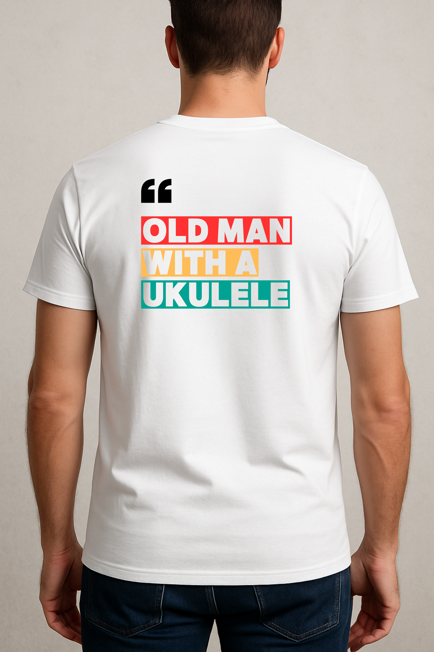 Old Man with a Ukulele T-Shirt – Funny Musician Gift, Ukulele Player Tee, Music Lover Shirt, Birthday Gift for Dad or Grandpa, Made to Order
