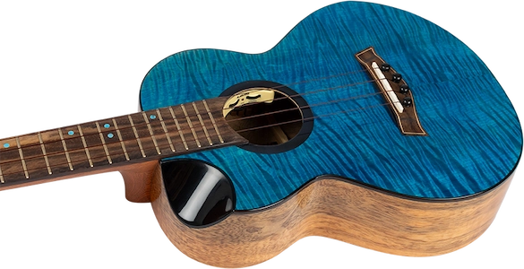 Flight Comet EQ-A Blue Tenor Electro-Acoustic Ukulele COMETTEQABLUE Solid Flamed Maple Top Mango Body Double C1U Pickup Australia