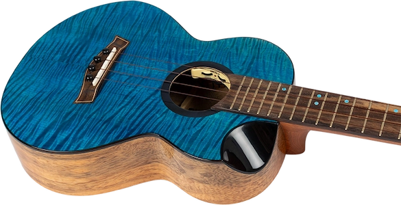 Flight Comet EQ-A Blue Tenor Electro-Acoustic Ukulele COMETTEQABLUE Solid Flamed Maple Top Mango Body Double C1U Pickup Australia