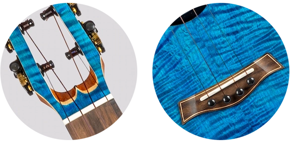Flight Comet EQ-A Blue Tenor Electro-Acoustic Ukulele COMETTEQABLUE Solid Flamed Maple Top Mango Body Double C1U Pickup Australia