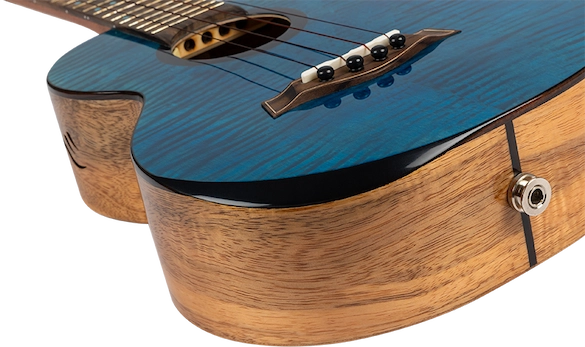 Flight Comet EQ-A Blue Tenor Electro-Acoustic Ukulele COMETTEQABLUE Solid Flamed Maple Top Mango Body Double C1U Pickup Australia