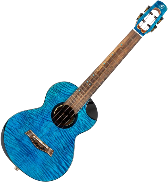 Flight Comet EQ-A Blue Tenor Electro-Acoustic Ukulele COMETTEQABLUE Solid Flamed Maple Top Mango Body Double C1U Pickup Australia