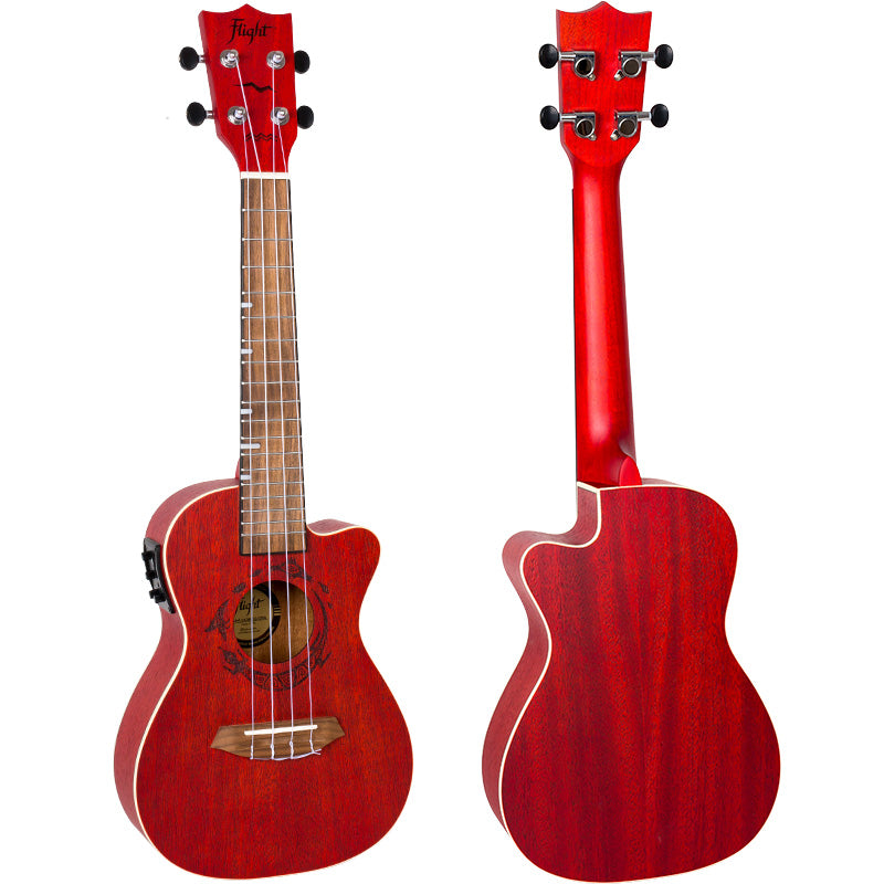 The color of mystery and an unexplored world! Flight DUC380 CEQ Coral Electro-Acoustic Concert Ukulele with Free gigbag and Free Shipping