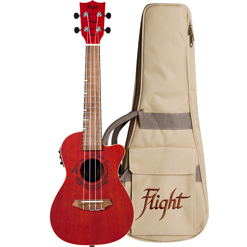 The color of mystery and an unexplored world! Flight DUC380 CEQ Coral Electro-Acoustic Concert Ukulele with Free gigbag and Free Shipping