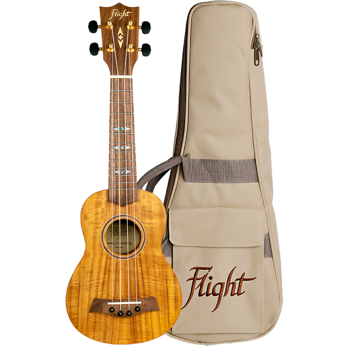 Flight DUS440 Soprano Acacia Ukulele with Gig Bag