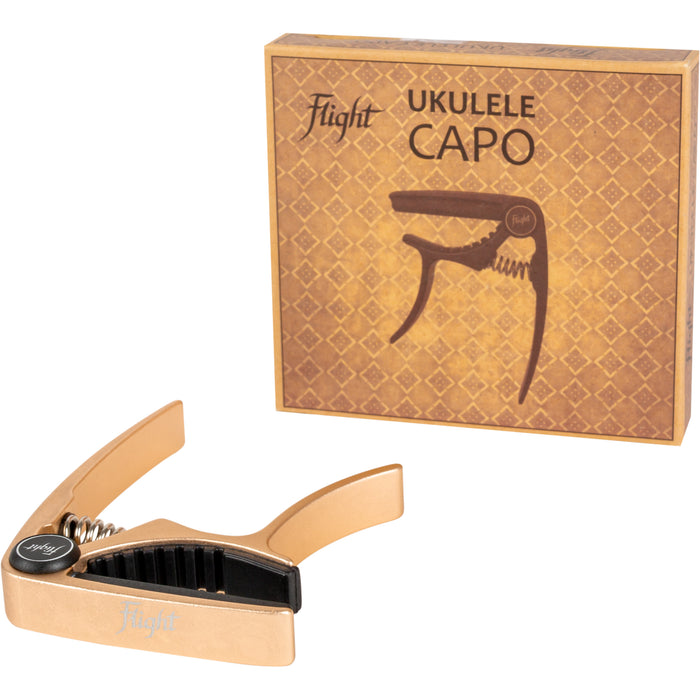 Flight FCGD Aluminium Ukulele Capo - Gold