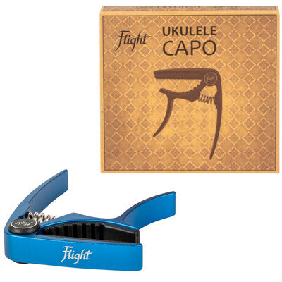 Flight FCBL Aluminium Ukulele Capo Blue Lightweight Spring-Loaded Trigger Design Australia