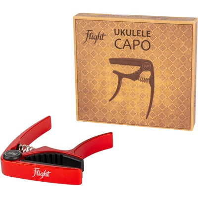 Flight FCRD Aluminium Ukulele Capo Red Lightweight Spring-Loaded Trigger Design Australia