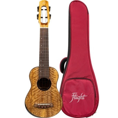 Flight Fireball Soprano EQ-A Ukulele – Solid Mango Top, Solid Mango Back & Sides, Dyed Maple Accents, Rosewood Fretboard, C1U Active Pickup, Flight Deluxe Gig Bag