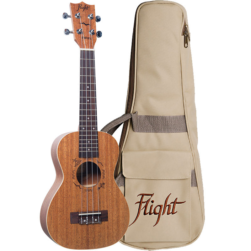 The Flight DUC323 is a concert-sized ukulele made from laminate mahogany, giving it a warm and resonant sound. Flight DUC323 Concert Ukulele Mahogany with Bag and Free Shipping.
