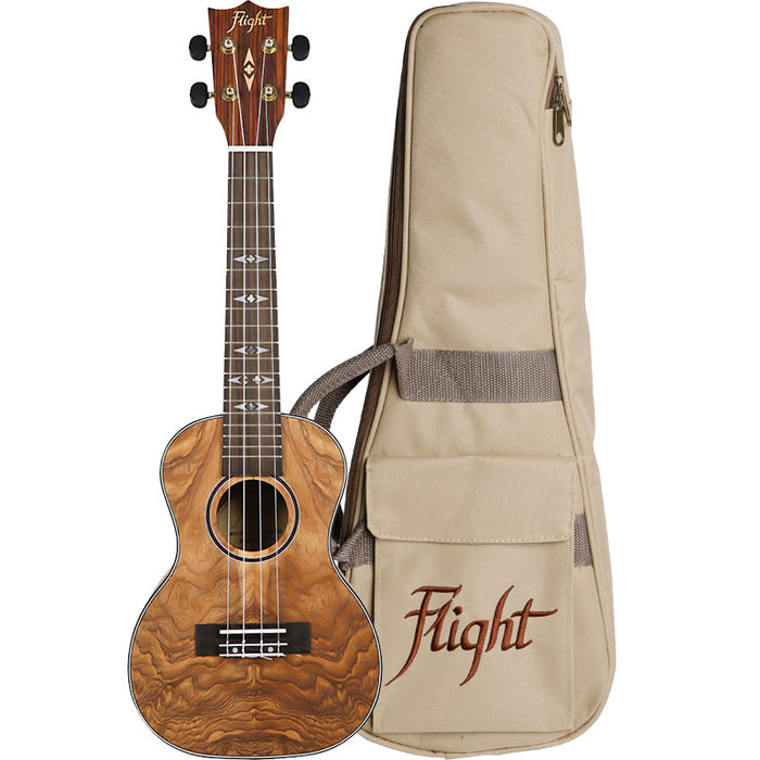 Flight DUC410 QA Quilted Ash Concert Ukulele with Bag