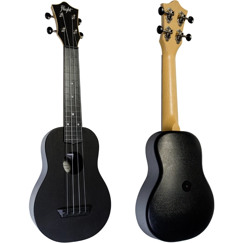 Flight TUS35E Electro-Acoustic Travel Soprano Ukulele Black TUS35EBK Durable ABS Ukulele with Pickup