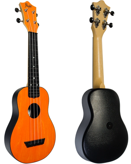 Flight TUS35OR ABS Travel Soprano Ukulele Orange Durable Plastic Body with Linden Top Travel Ukulele Australia
