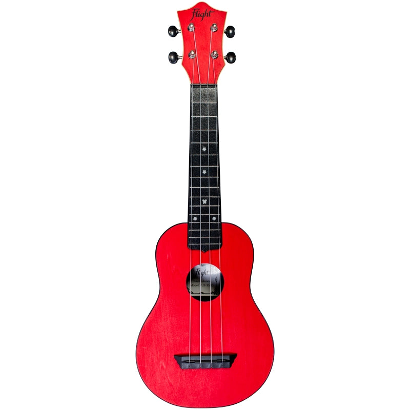 Flight TUS35 Red Soprano Travel Ukulele – Laminate Linden Top, ABS Body, Zero Fret, Aquila Strings &amp; Gig Bag