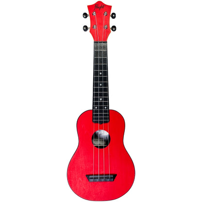 Flight TUS35 Red Soprano Travel Ukulele – Laminate Linden Top, ABS Body, Zero Fret, Aquila Strings &amp; Gig Bag