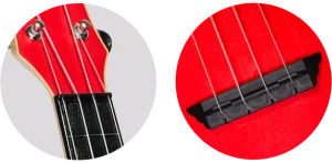 Flight TUS35 Red Soprano Travel Ukulele – Laminate Linden Top, ABS Body, Zero Fret, Aquila Strings &amp; Gig Bag