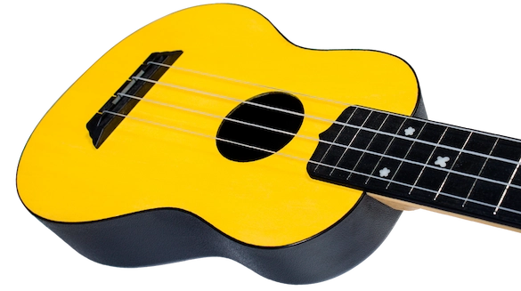 Flight TUS35YW Yellow Travel Soprano Ukulele with ABS Body, Linden Top &amp; Arched Back – Lightweight Durable Design
