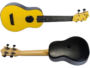 Flight TUS35YW Yellow Travel Soprano Ukulele with ABS Body, Linden Top &amp; Arched Back – Lightweight Durable Design