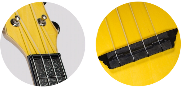 Flight TUS35YW Yellow Travel Soprano Ukulele with ABS Body, Linden Top &amp; Arched Back – Lightweight Durable Design