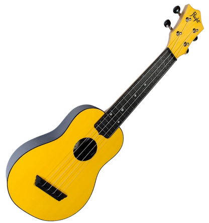 Flight TUS35YW Yellow Travel Soprano Ukulele with ABS Body, Linden Top &amp; Arched Back – Lightweight Durable Design