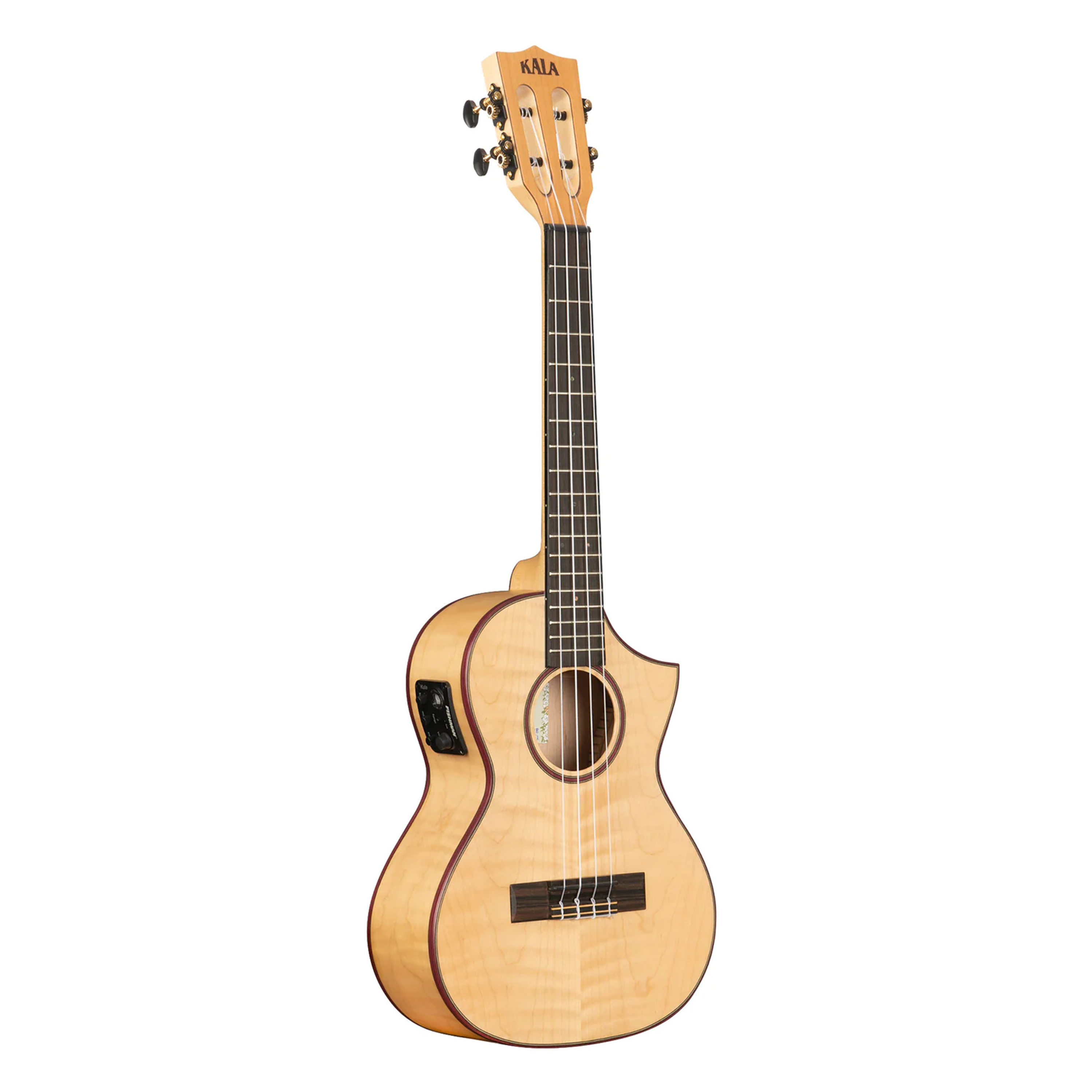 KA-ASFM-T-CE All Solid Flame Maple Cutaway Tenor Ukulele w/ EQ &amp; Bag