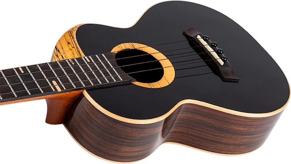  Flight 4SB 4stringboy Signature Tenor Ukulele with gloss black top. Sammy Turton Tenor Ukulele Signature series Ukulele Trading Co Australia