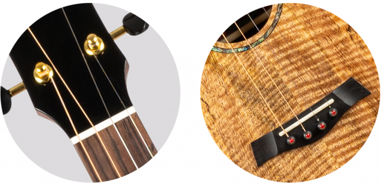 Flight Maia Steel String Baritone Ukulele: Solid mango top, rosewood body, steel strings, scalloped cutaway, &amp; active pickup for rich, bright tone. Includes gigbag Ukulele Trading Co Australia