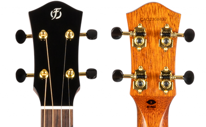 Flight Maia Steel String Baritone Ukulele: Solid mango top, rosewood body, steel strings, scalloped cutaway, &amp; active pickup for rich, bright tone. Includes gigbag Ukulele Trading Co Australia
