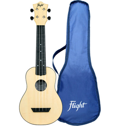 Flight TUS35NA Natural Travel Soprano Ukulele ABS Body with Linden Top Durable Weather-Resistant Travel Ukulele Australia