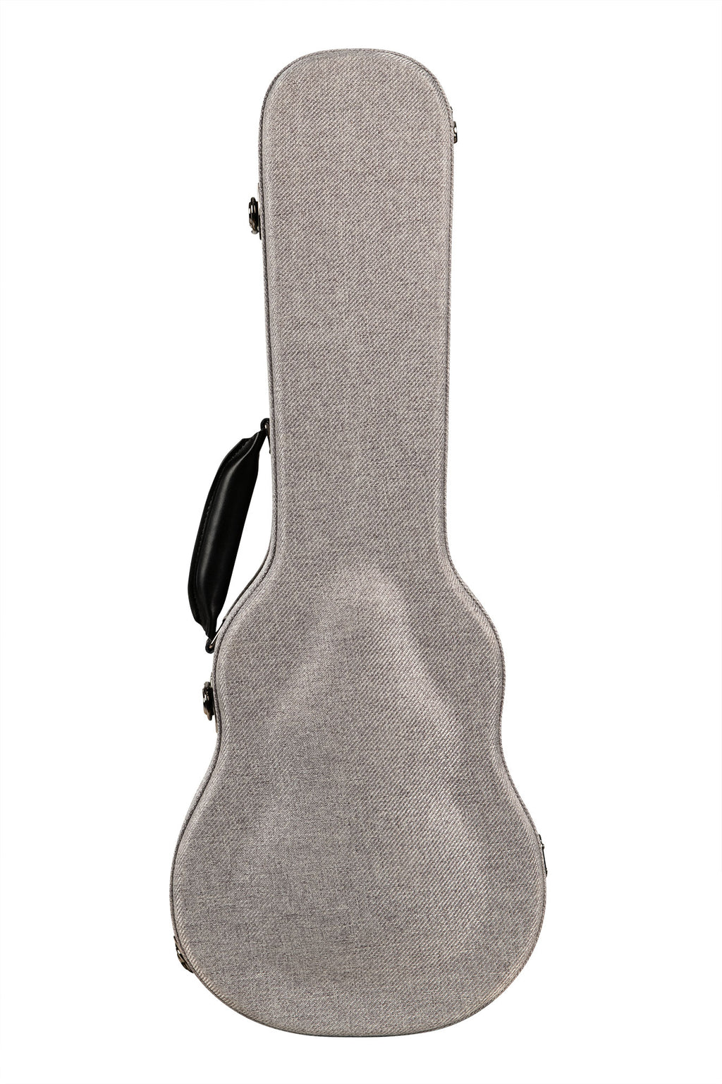 Gray Tweed Archtop Ukulele Hard - Concert Case