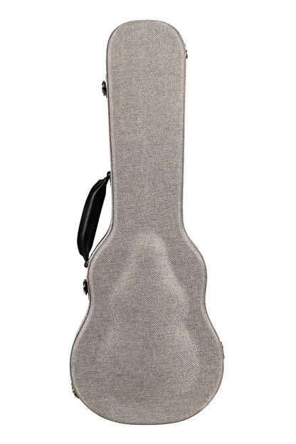 Gray Tweed Archtop Ukulele Hard - Concert Case