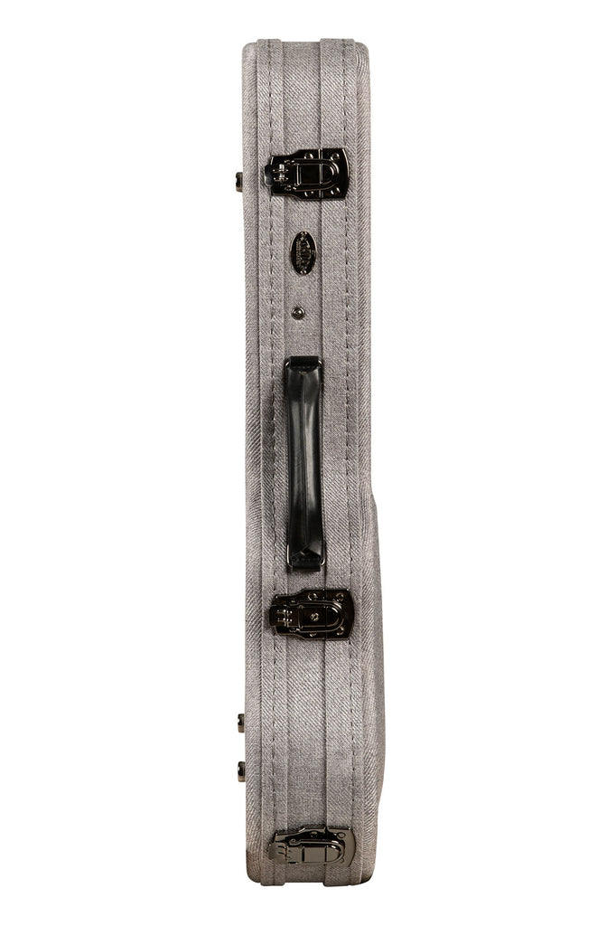 Gray Tweed Archtop Ukulele Hard - Concert Case