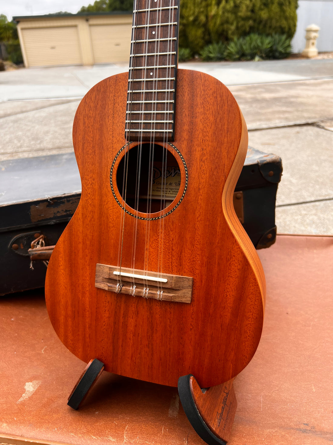 Second Hand Pono MT-8 Electric Eight-String ETenor Ukulele Solid Mahogany with Ebony Fingerboard, Bone Nut &amp; Grover Tuners Australia