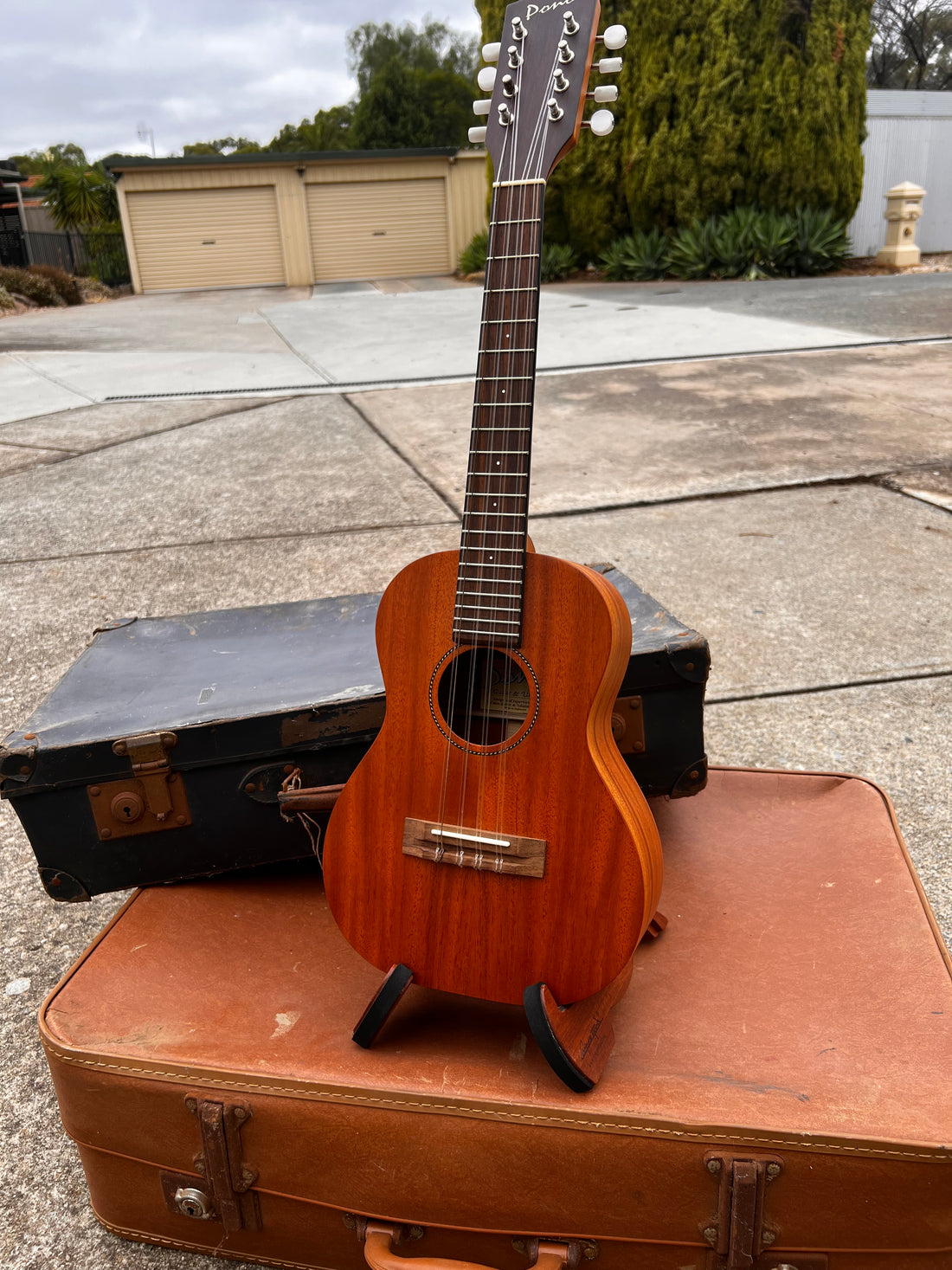 Second Hand Pono MT-8 Electric Eight-String ETenor Ukulele Solid Mahogany with Ebony Fingerboard, Bone Nut &amp; Grover Tuners Australia