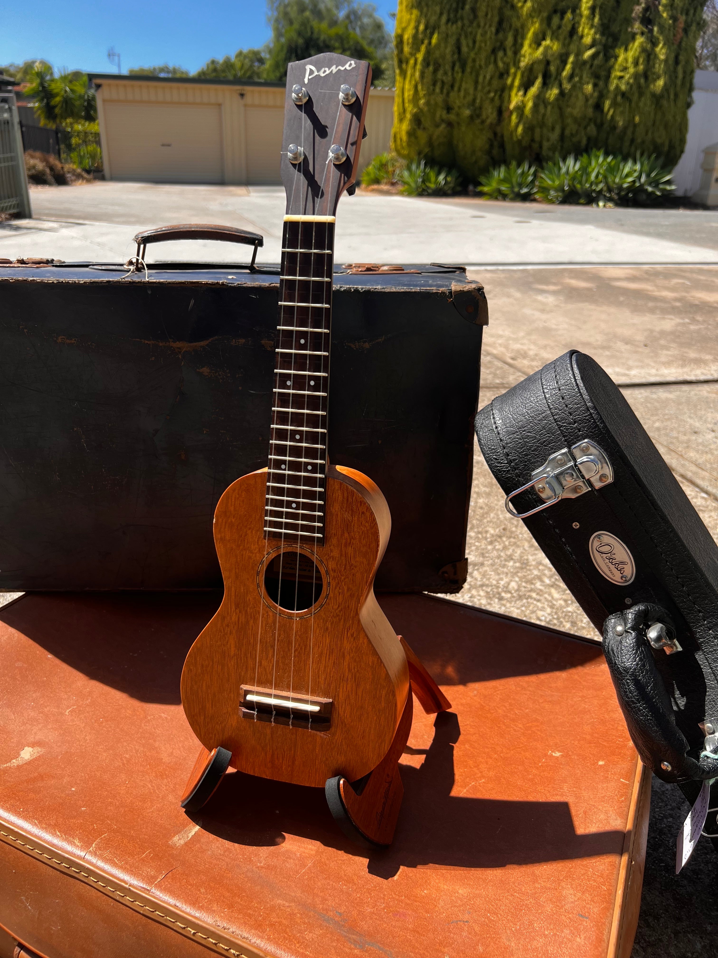 Secondhand Pono NSD Solid Mahogany Soprano Ukulele, Ebony Fingerboard &amp; Bridge, Gloss Finish Australia used item