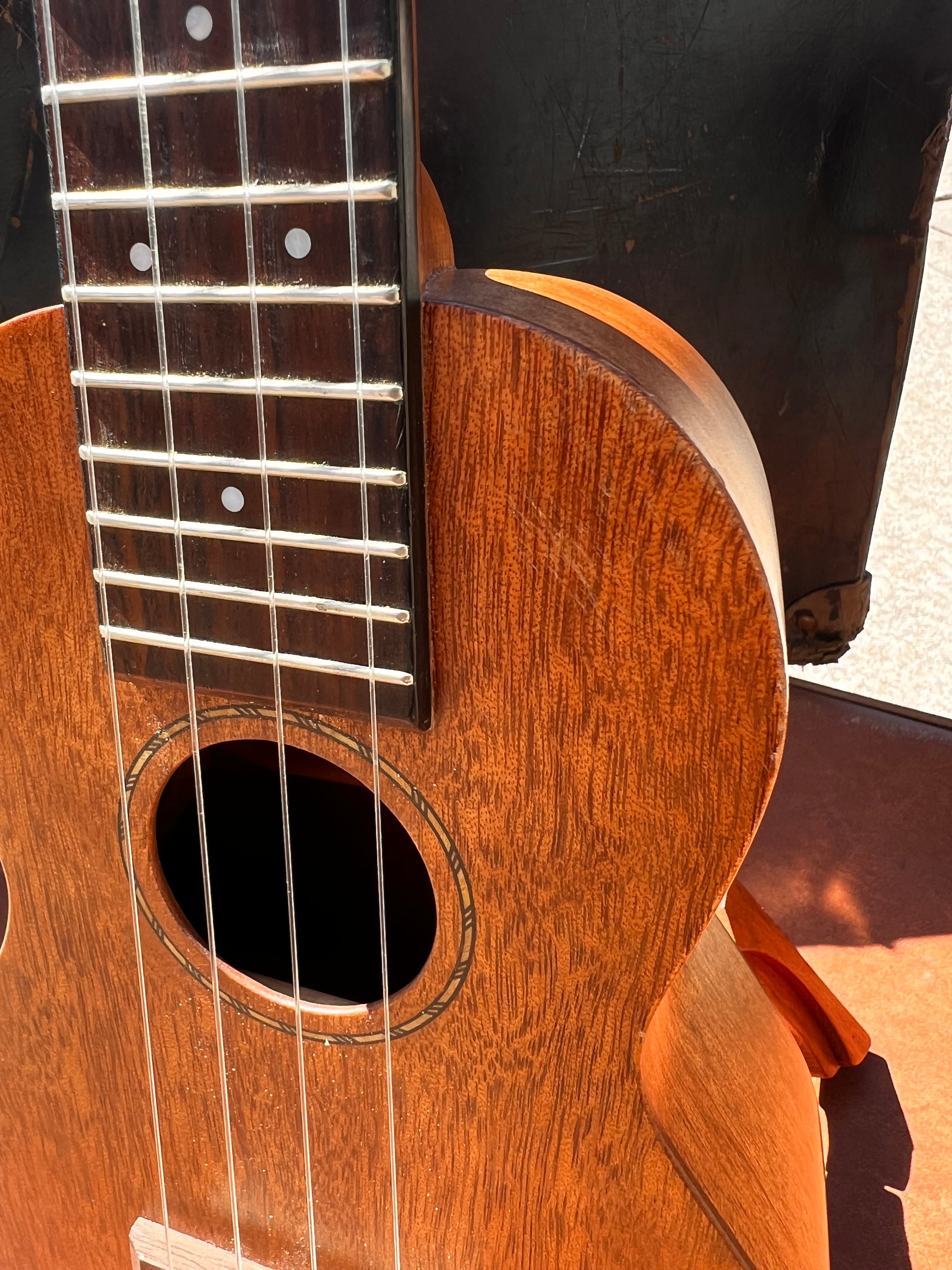 Secondhand Pono NSD Solid Mahogany Soprano Ukulele, Ebony Fingerboard &amp; Bridge, Gloss Finish Australia used item