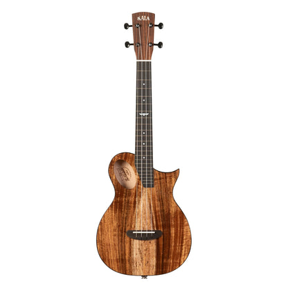 Kala Revelator Night Owl Acacia Tenor Ukulele Rich Sound: Solid Acacia top and Okoume body for a full, resonant tone. Smooth Playability: Rosewood fingerboard with 22 frets and a comfortable “C” neck profile. Visual Appeal: Unique 7th fret Owl inlay adds a touch of artistry. Precise Tuning: Chrome tuners with a 14:1 ratio for accurate tuning. Durable Build: Bone nut and saddle for long-lasting performance. Gig-Ready: Built-in passive piezo electronics for clear amplification. Cutting-edge thinline “Acoustic