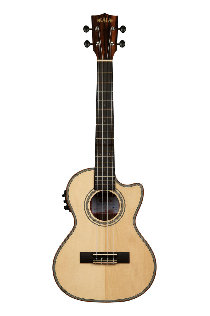 Kala Solid Spruce Top Striped Ebony Tenor Ukulele with Cutaway &amp; EQ | Fishman® Kula Preamp | Tenor Ukulele Australia