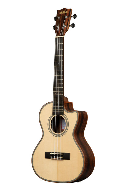 Kala Solid Spruce Top Striped Ebony Tenor Ukulele with Cutaway &amp; EQ | Fishman® Kula Preamp | Tenor Ukulele Australia