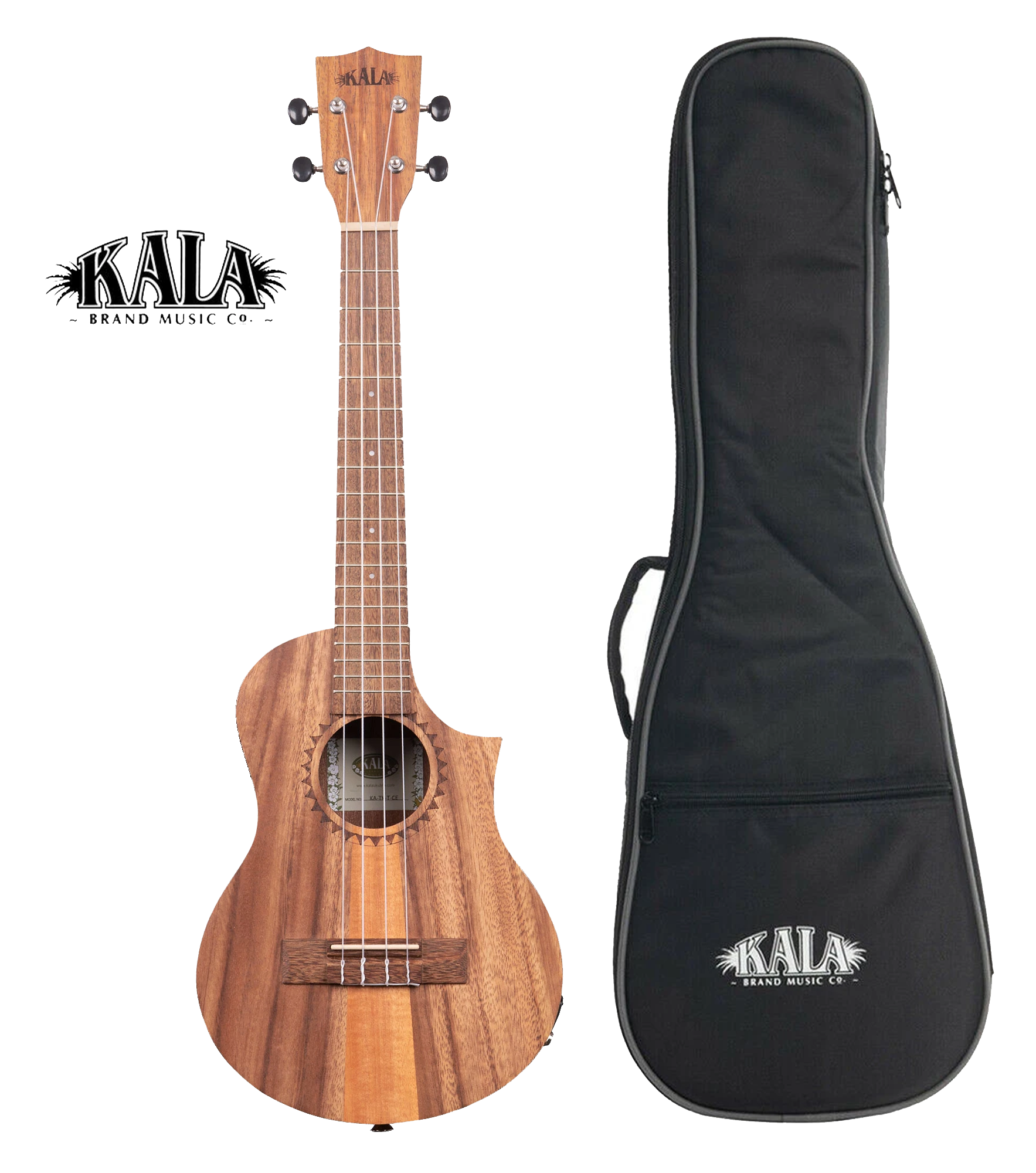 Kala KA-TK-T-CE TEAK TRI-TOP TENOR UKULELE W/ CUTAWAY &amp; EQ BONUS Kala Gigbag $47.95 Ukulele Trading co Australia