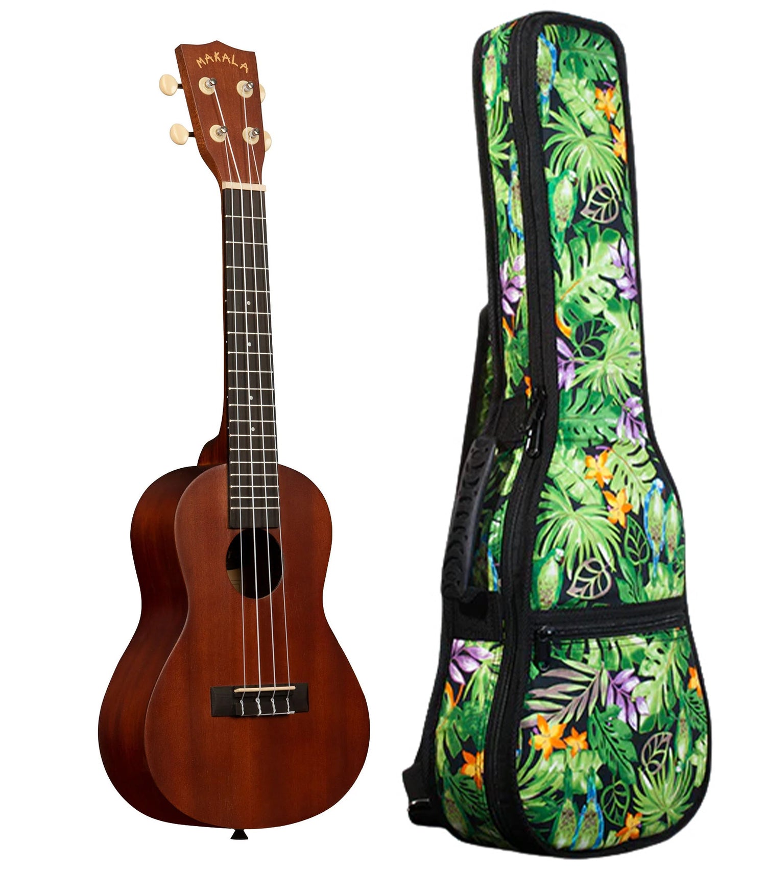 MK-C Makala Concert Ukulele Includes Gigbag Floral Print, Padded with Backpack Straps