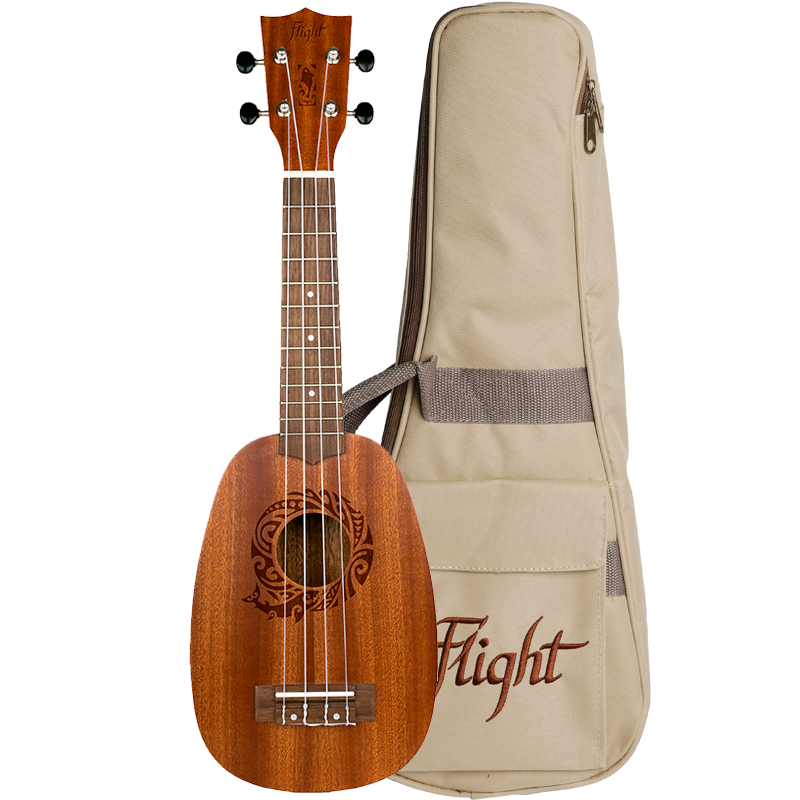 The Flight NUP310 Pineapple Ukulele offers more surface area on the sound board than a traditionally shaped soprano ukulele, which results in more volume and a full tone.  Flight NUP310 Pineapple Soprano Ukulele with Bag and Free Shipping